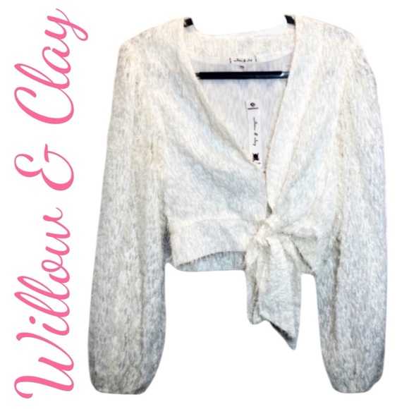 NWT WILLOW AND CLAY FUZZY SEMI SHEER EYELASH SWEATER FAIRYCORE COQUETTE, XS - Picture 11 of 11